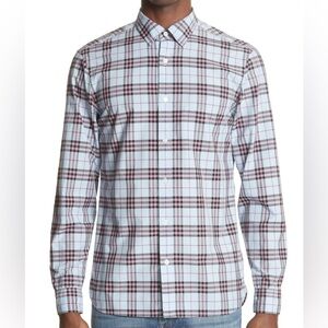 Burberry London Alexander Standard Fit Check‎ Sport Dress Shirt Blue Size XXXL
